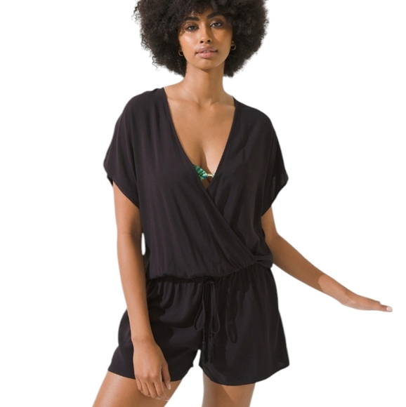 Soma Lightweight Black Chic Swim Cover Up Romper NWT Size XL/XXL - Picture 2 of 12
